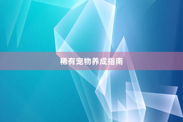 稀有宠物养成指南